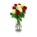 Boquet of white and red roses